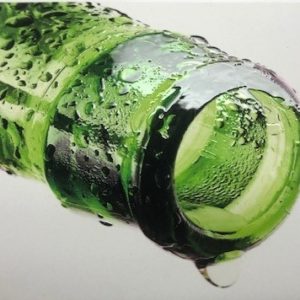 Image of a Printed Bottle With Water Droplets